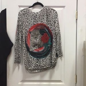 Long sleeve patterned shirt, one size